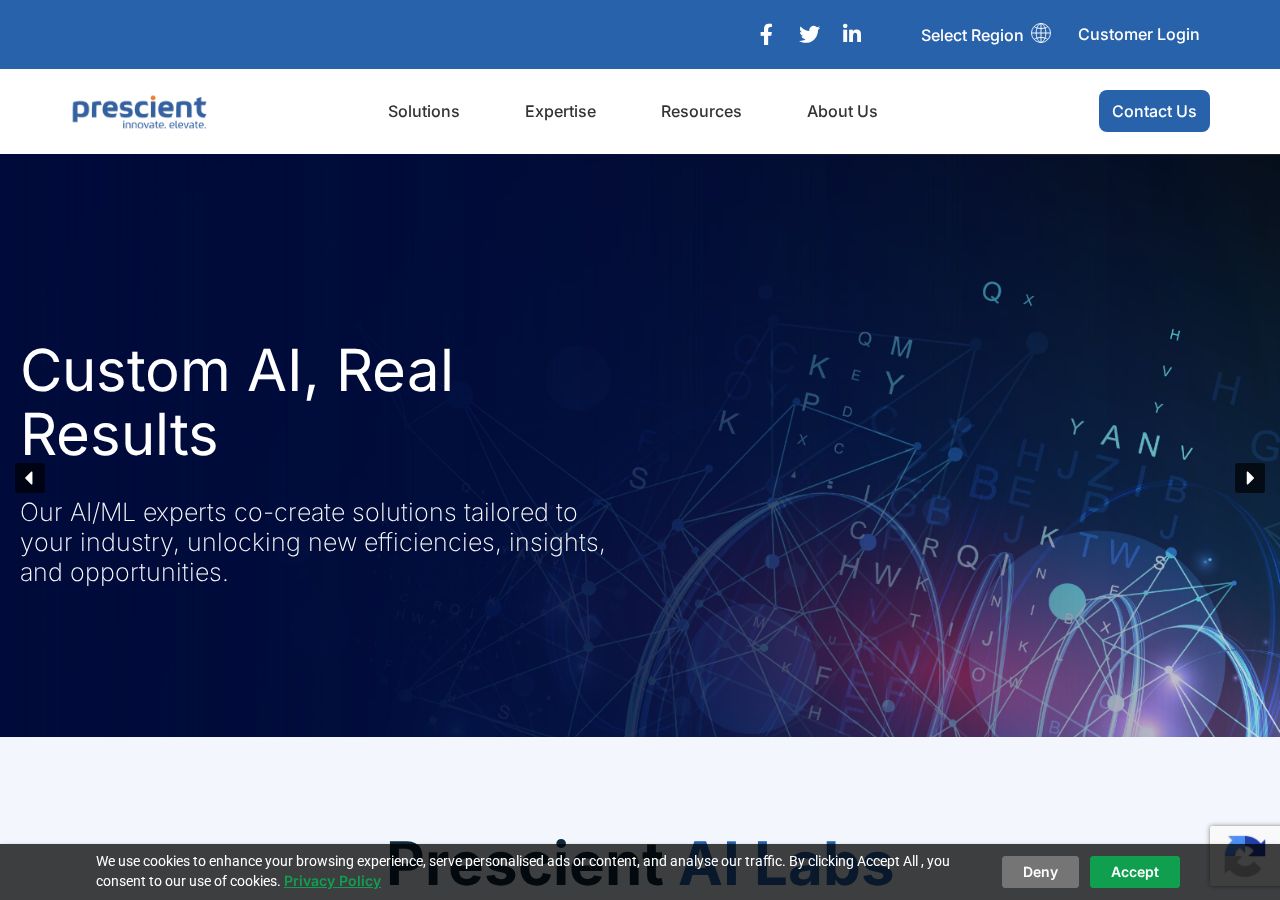 Prescient Technologies homepage